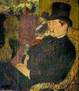  Henri  Toulouse-Lautrec Portrait of Monsieur Delaporte at the Jardin de Paris oil painting on canvas